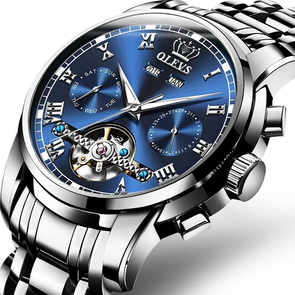 Relógio Automático em Aço - Steel Watch OLEVS relógio 045 AmploTech Azul 2 